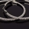 Large Hoop Earrings Rhinestone Earrings Large Silver Earrings Large Hoop