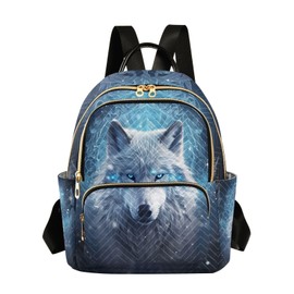 Mnsruu Blue Wolf Backpack Women Laides Rucksack School Bags Lightweight Shoulder Bag Daypack for Womens, Ladies & Girls M