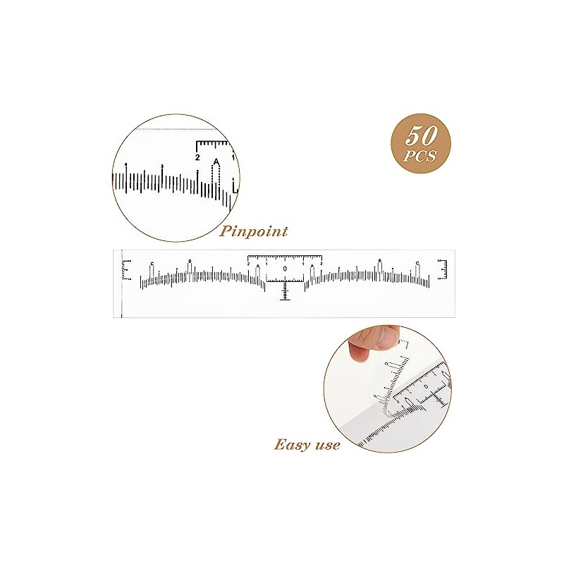50Pcs Eyebrow Ruler Stencils - Abeillo Disposable Brow Ruler Sticker,