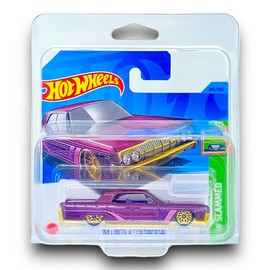 Hot Wheels '64 Lincoln Continental (Dark Red, Pink & Gold) 5/5 HW Slammed - 2023-246/250 (Short Card) - COMES IN A KLAS CAR KEEPER SHORT CARD PROTECTOR CASE - HKJ09