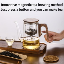 DRNKNSTX Teapot,Magic Witchcraft Enchanted Glass Teapot, Detachable Loose Tea Glass Infuser,27 Ounces (about 800 ml)