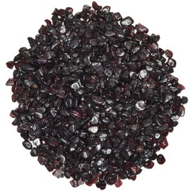 Hypnotic Gems: 1/2 lb of Polished Garnet Natural Rock Chips with Info Card - Tumbled Stones for Vases, Fountains, Art and Crafts, Jewelry Making, Crystal Healing and More!
