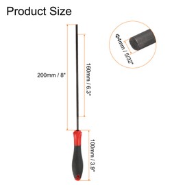 sourcing map Chainsaw File, 4mm (5/32-inch) Round Sharpening Files Tool with Plastic Handle for Chain Chainsaw Sharpening, Grinding, Red, Black