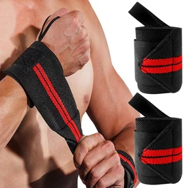 Muñequeras Gym, Correas de Muñeca para Hombres y Mujeres, Aumentar a Presión, Protexe os Pulsos, Adecuado para Entrenamiento, Gimnasio, Levantamento de Peso, etc. (1 Par Rojo)