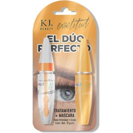 KJ Beauty - Kit de Pestañas: Mascara Alargadora y Serum Crecimiento de Pestañas Naranja