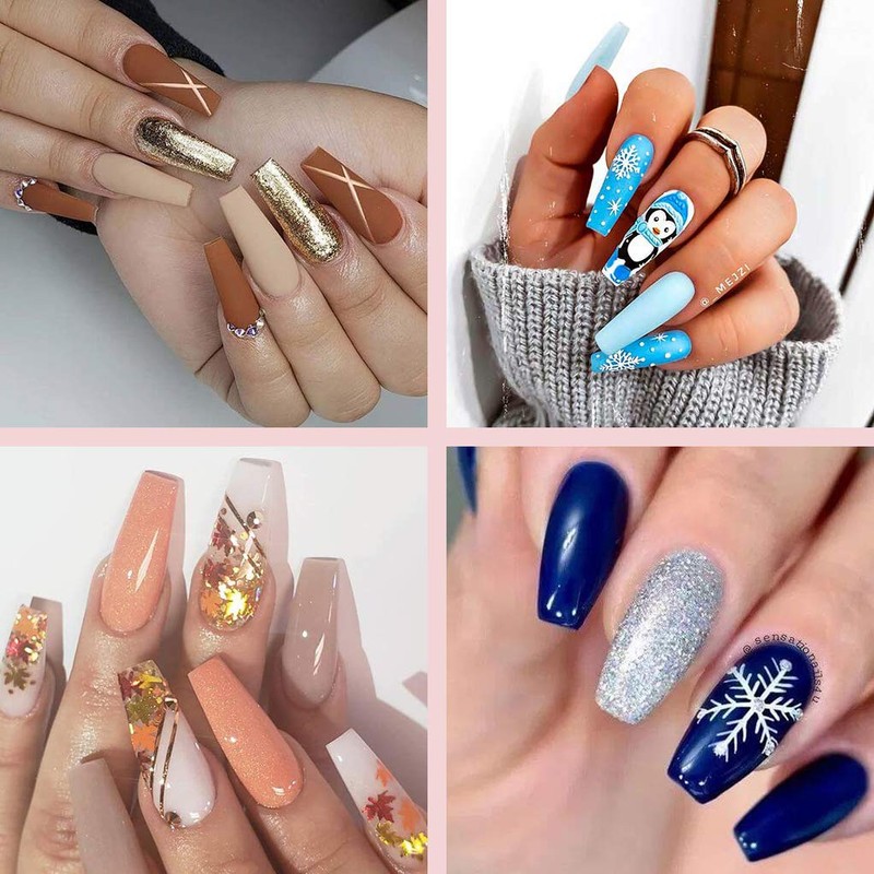 Half Cover Acrylic False Nail Tips, 500PCS Fake Nail Shape