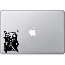 LA DECAL Jack & Sally Nightmare Before Christmas Jack and Sally in The Frame Decal on car Truck SUV Laptop Vinyl Decal Sticker Black 6 inches