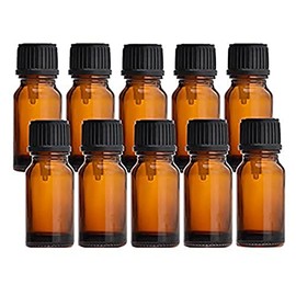 NAGOMIAROMA Natural Shop Nagomi Blackout Bottle, Aroma Oil Bottle, 3.3 fl oz (10 ml), Amber, Set of 10, Black Cap, Vertical Dropper, Storage, Storage Container, Divided