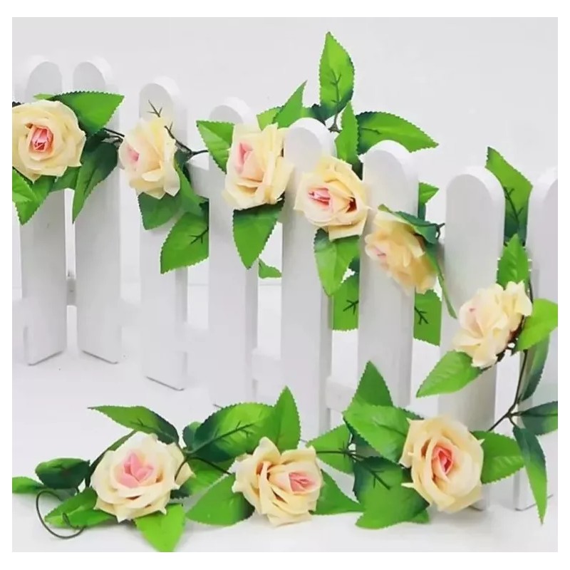 Hogareno Ec 5 Piezas Guia Enredadera Con Rosas Artificiales Decoración