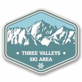 2 x 10cm Three Valleys France Vinyl Sticker Travel Mountains Ski Snowboard #9764 (10cm Wide x 8.5cm High)