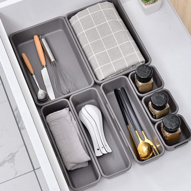 PXLAATY Drawer Dividers Storage Trays Stationery Accessories Cosmetic Trays Set