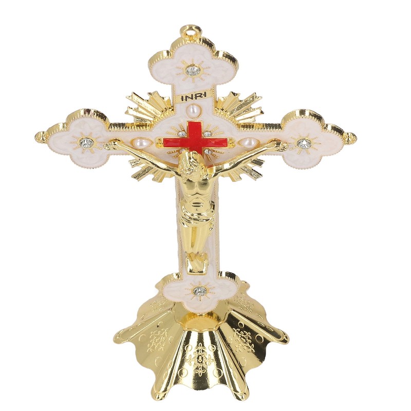 Metal Enamel Crosses Enamel Coating Anti Rust Gold White Crosses
