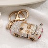 Sparkling Convertible Vehicle Rhinestone Keychain, Car Keyring Pendant, White, 5,5