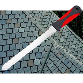 Keyfit Tools CUTS ALL KNIFE, Stainless Steel Box Cutter Utility Roofing Knife Shingles Carpet Knife Blade Double Sided Serrated Blade for Cardboard Carpet Linoleum Drywall Vinyl flooring