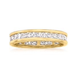 Ross-Simons 1.80 ct. t.w. CZ Eternity Band in 18kt Yellow Gold Over Sterling Silver. Size 7