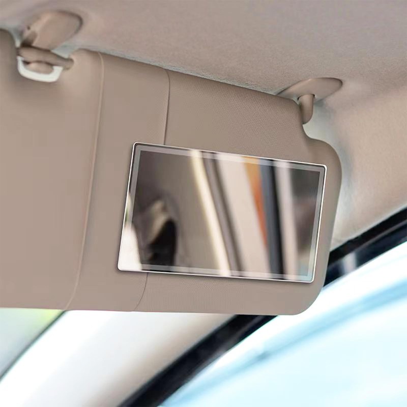 Stainless Steel Car Sun Visor Vanity Mirror, Unbreakable Rear View