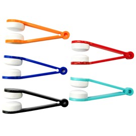 Eye Glasses Lens Cleaner Cleaning Brush Tool - Microfiber Mini Sunglasses Cleaner Soft Brush Cleaning Clip 5 Colors (5 Pack)