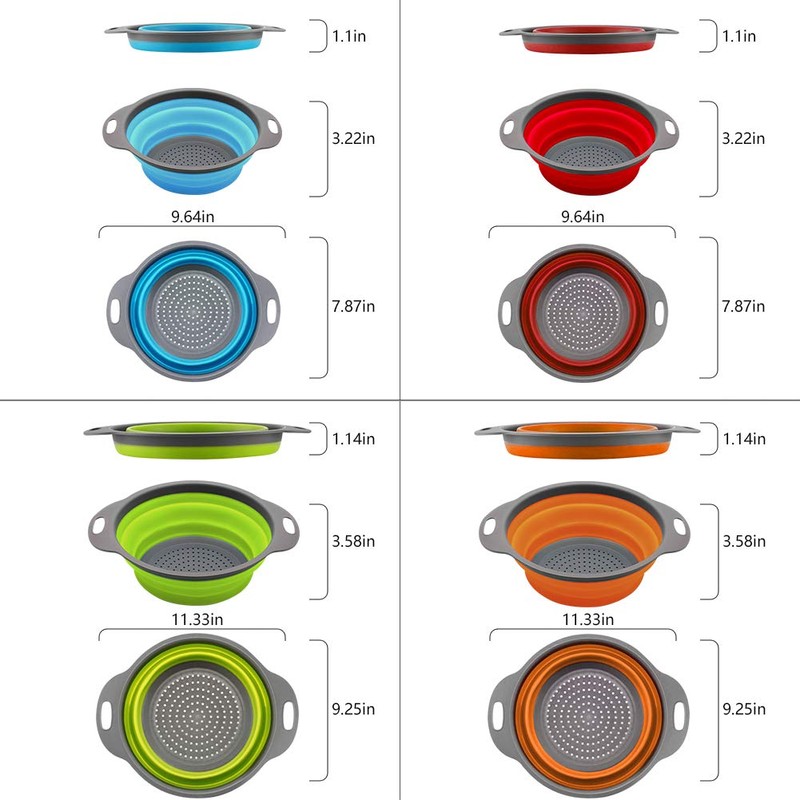 QiMH Collapsible Colander and Strainer Set of 4, 2 PC
