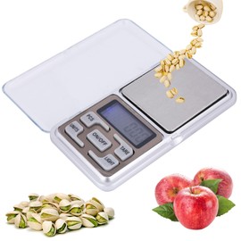 WIGUROE Digital Kitchen Scales 2Pcs, 0.01g X 200g Portable Food Scale with stainless Steel Platform, High-Precision Jewelry Weight Scales for Home Office Cooking Baking