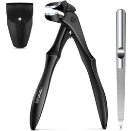 DRMODE Toenail Clippers for Thick Toenails for Seniors, Upgraded Long Handled Angled Head Toe Nail Clippers for Men Thick Nails with Wide Opening, Large Finger Nail Clippers Adult with Catcher