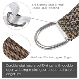 Artpuch 10'x10' Sun Shade Sail Curved Commercial Outdoor Shade Cover Brown Square Heavy Duty Permeable 185GSM Backyard Shade Cloth for Patio Garden Sandbox (We Make Custom Size)