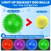 Ousiya 4 Pack 4.5" Light Up Squeaky Dog Balls, Spiky