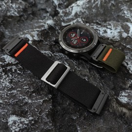 YOOSIDE Elastic Loop Nylon Bracelet for Garmin Fenix 8 51 mm / epix Pro 51 mm / Fenix 7X / Fenix 6X, Quick Fit Braided Watch Strap for Instinct 2X / Fenix 5X / Enduro / Tactix 7 Pro, Nylon, No