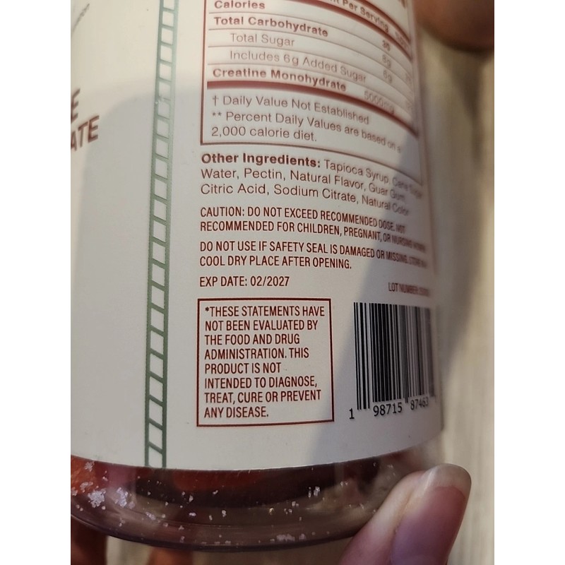 Cabana Creatine Monohydrate 5g Watermelon Flavored 120 Gummies -3 per