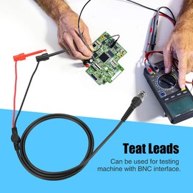 CYSFETENA Set of 2 BNC to Dual Test Hook Probe Oscilloscope Cable, 50Ω Coaxial Cable for Oscilloscope Test, Durable & Stable, 110 cm Length
