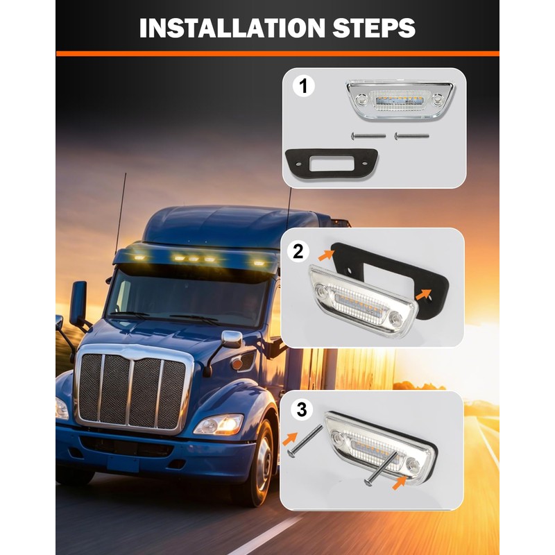 TIROL 5PCS 9LED Cab Marker Lights - Reflective Clear Lens