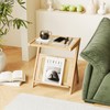 Bamworld Rattan Side Table Boho Night Stand Glass Bedside Small