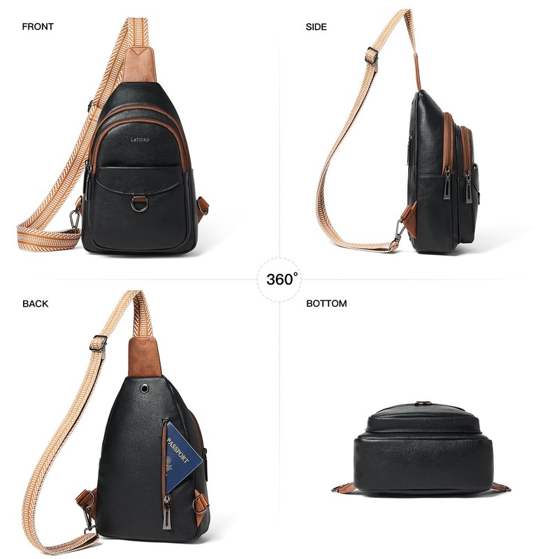 LATMAP 7L Sling Bag for Women Men Crossbody Belt Bag