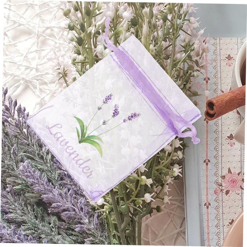 ULTECHNOVO 50pcs Lavender Sachet Bags Empty Drawstring Mesh Pouches for