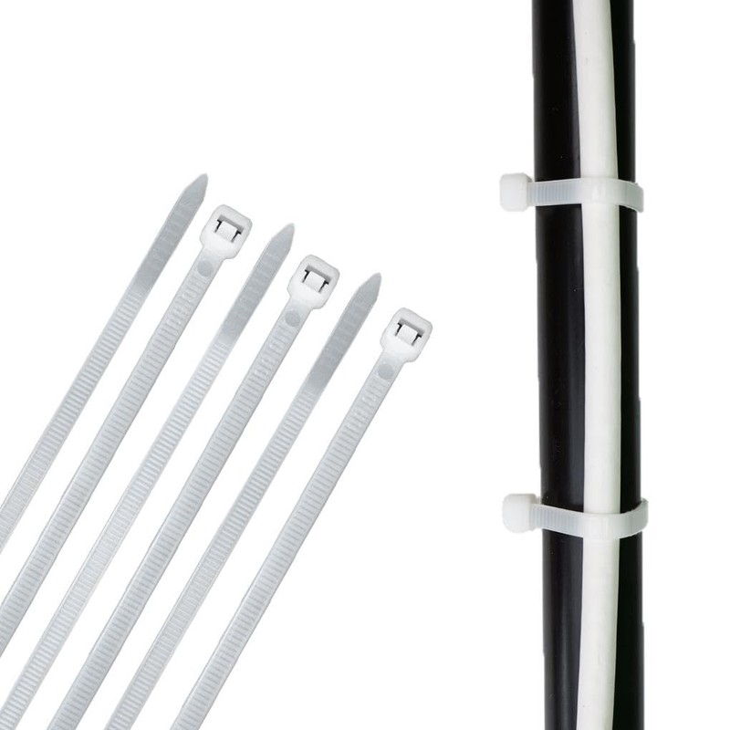 HORZEFIX Cable Ties Pack of 100 White Weatherproof Long UV