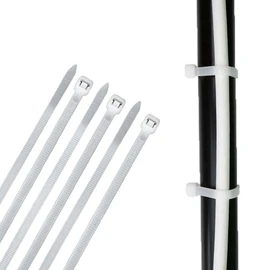 HORZEFIX Cable Ties Pack of 100 White Weatherproof Long UV Resistant Universal Ties 2.5 / 3.6 / 4.8 / 7.6 Wide (4.8 x 300 mm)
