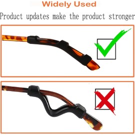 MOLDERP Eyeglass Ear Cushions - Soft Silicone Glasses Ear Grip Temple Tips Eyeglass Pads ，7 Pairs (Black, Clear, Pink, all)