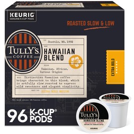 Tully's Coffee Hawaiian Blend Keurig Single-Serve K-Cup Pods, Medium Roast Coffee, 96 Count