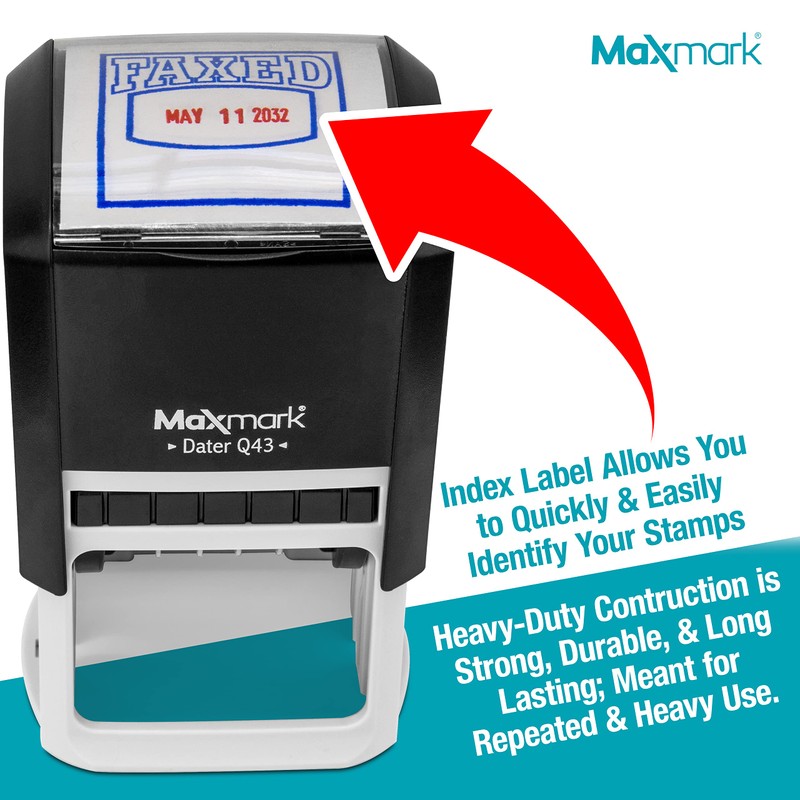 MaxMark Q43 (Large Size) Date Stamp with Paid Self Inking