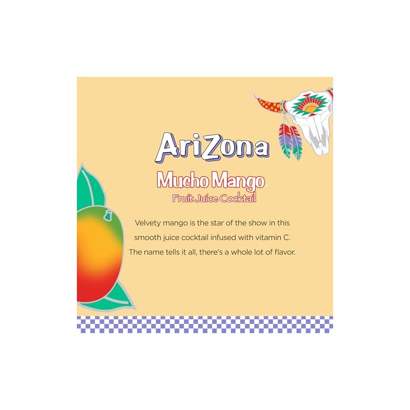 AriZona Mucho Mango - Fruit Juice Cocktail - 16 Fl