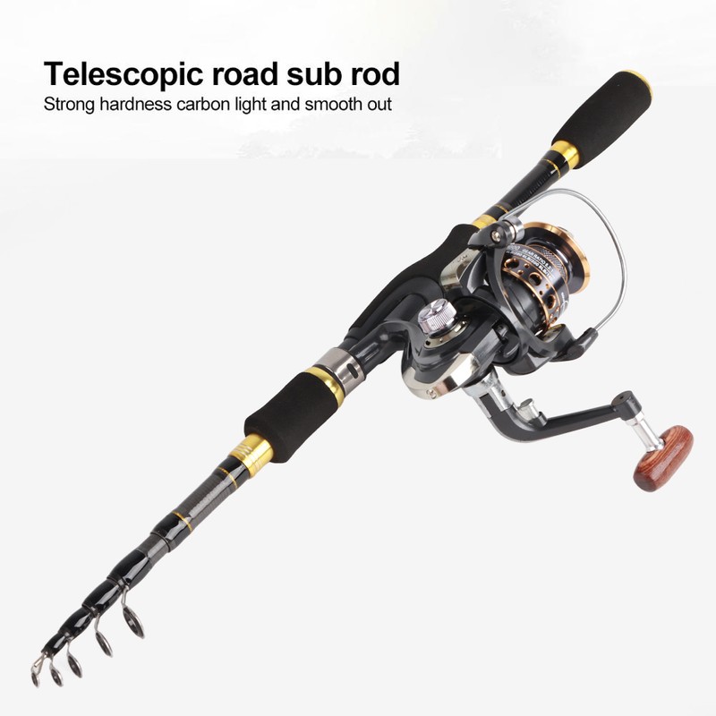 Fishing Rod Kit Carbon Fiber Telescopic 1.8m Fishing Pole and