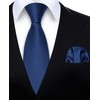 HISDERN Ties for Men Wedding Tie with Pocket Square Set