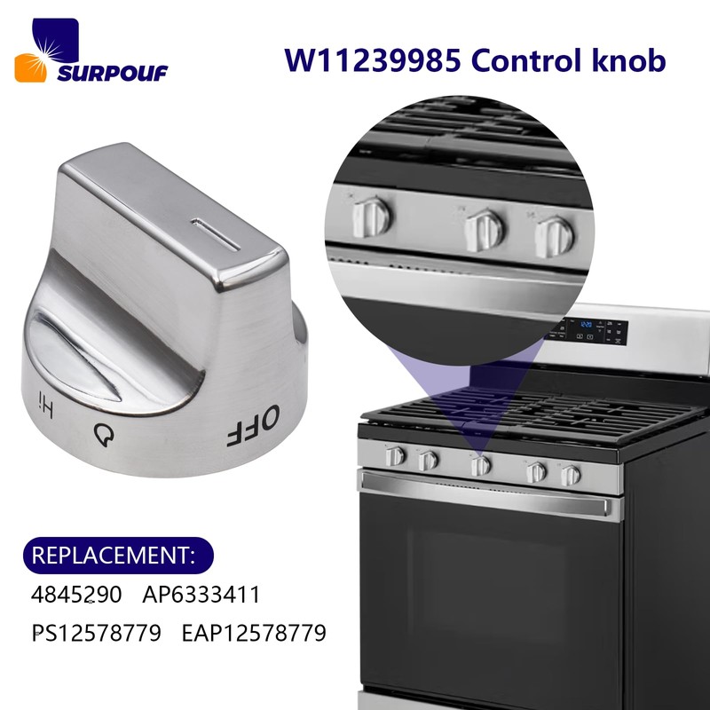 W11239985 Control Knob w10850015 Compatible With Whirlpool Gas Ranges Replace