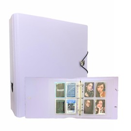 MEOWCAFE K-KEEP A5 Wide Binder, 1.5 inch, Compact Kpop Photocard Binder with 25 A5 Slim 4 Pocket page and 2 Backboards, Comprehensive Beginner Binder (Minimal Purple)