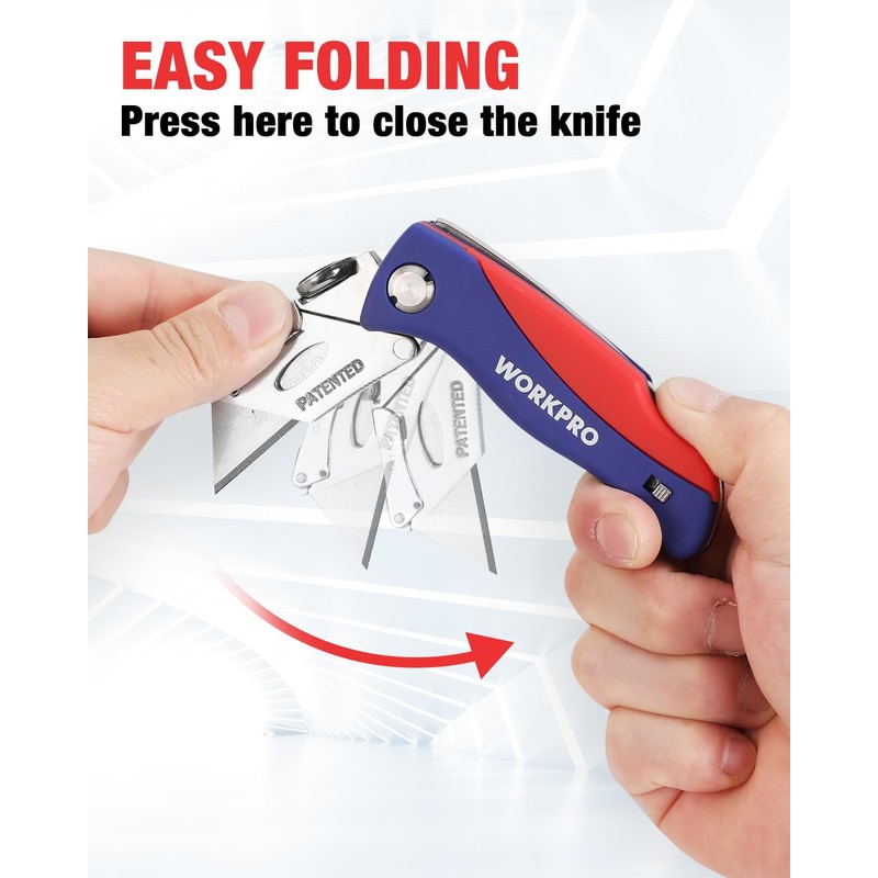 WORKPRO Folding Utility Knife, Quick-Change Box Cutter