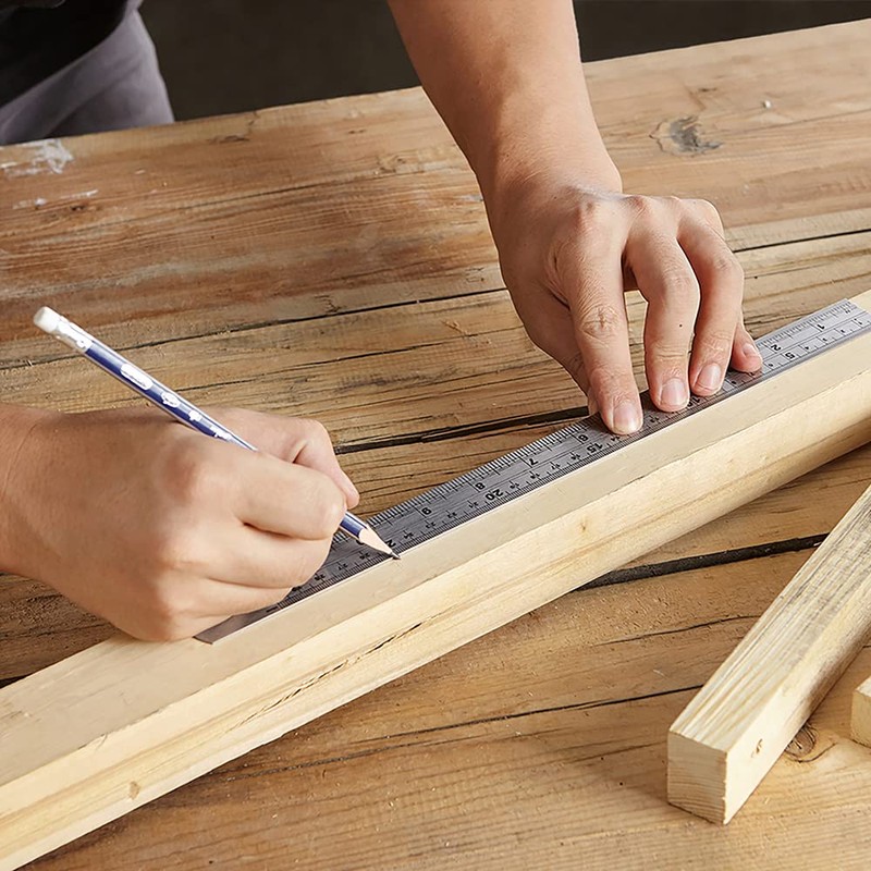 Dekton 300MM Stainless Steel Ruler - Durable Ruler with Imperial