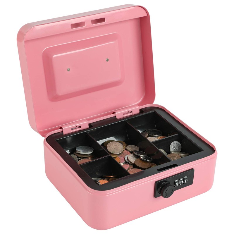 xydled Steel Cash Box Safe with Combination Lock,Money Safe Box