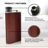Brown PU Leather 8oz Grip Cap Pocket Flask + Funnel