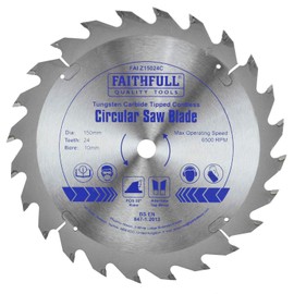 Faithfull FAIZ15024C TCT Cordless Trimsaw Blade 150mm x 10mm Bore x 24 Teeth