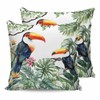 YOKOU Outdoor Waterproof Throw Pillow Covers, Toucan Bird Tropical Monstera