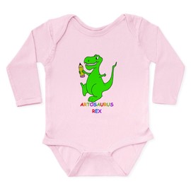 CafePress Artosaurus Rex Long Sleeve Infant Bodysuit Unisex Long Sleeve Baby Bodysuit Infant Romper Petal Pink